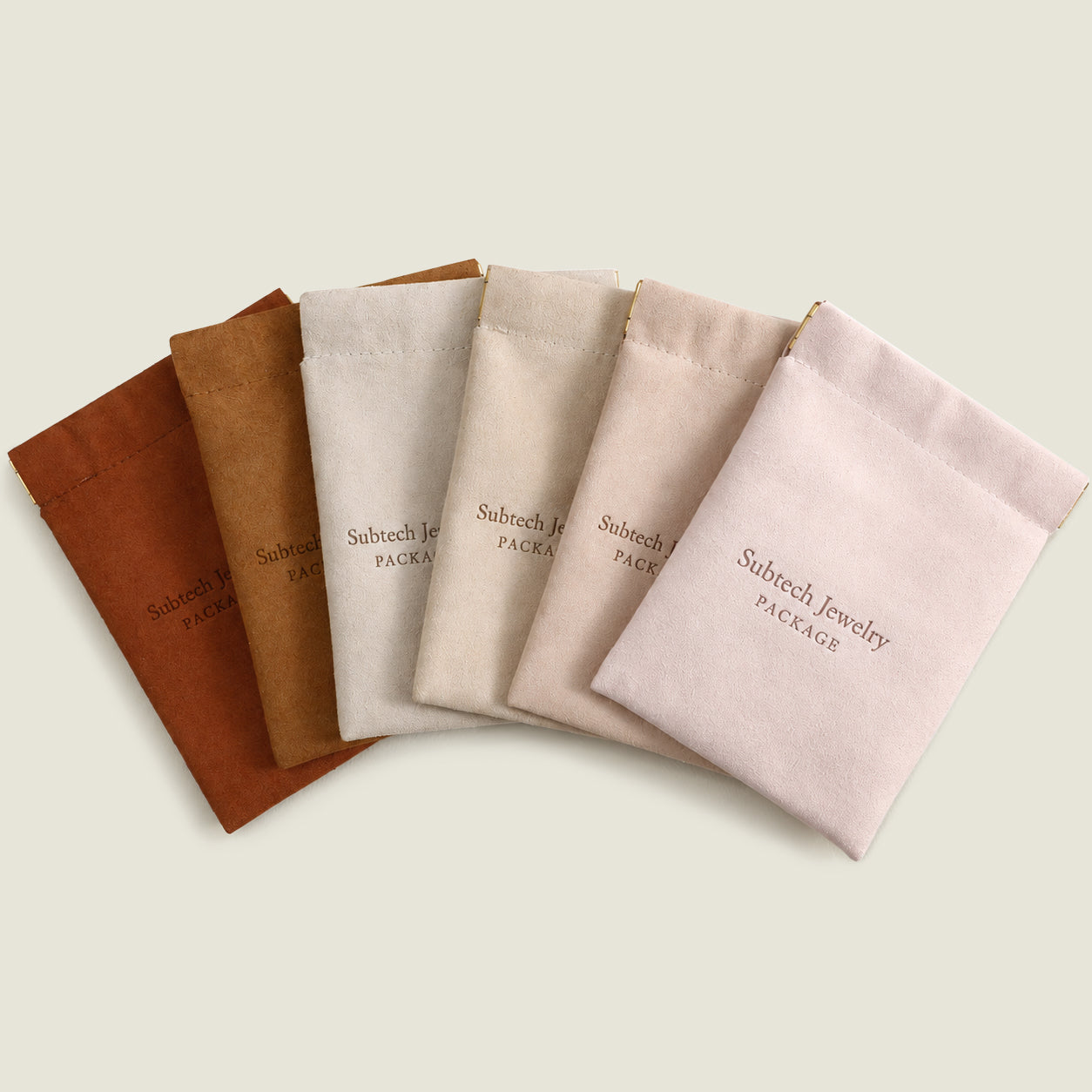 Custom Logo Microfiber Bag Spring Clip Pouch, Jewerly Studio exclusive