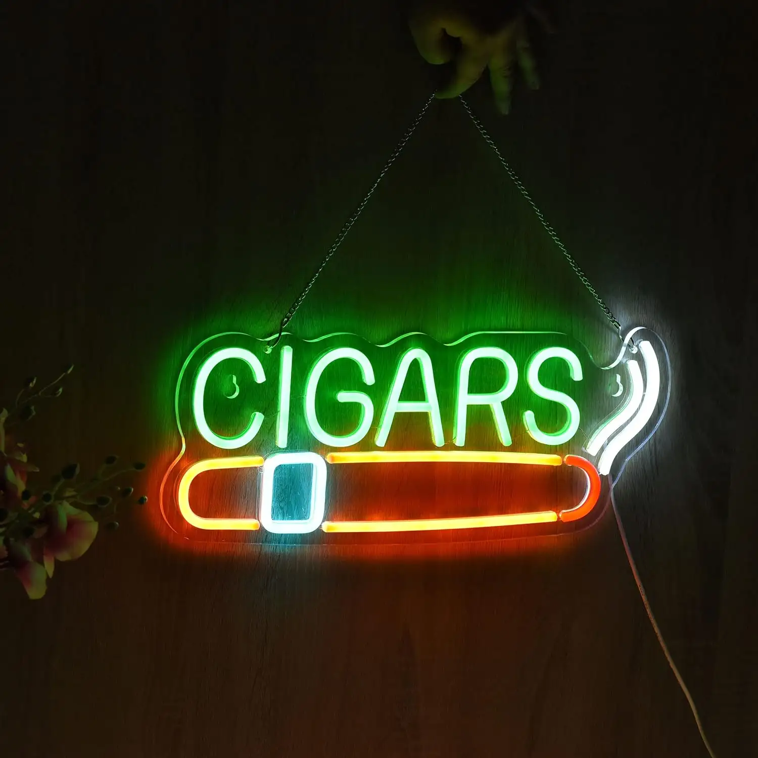 Cigars Neon Signs | Cigarette and Wine Shop Doorfront Decor | Men's Cave Decor