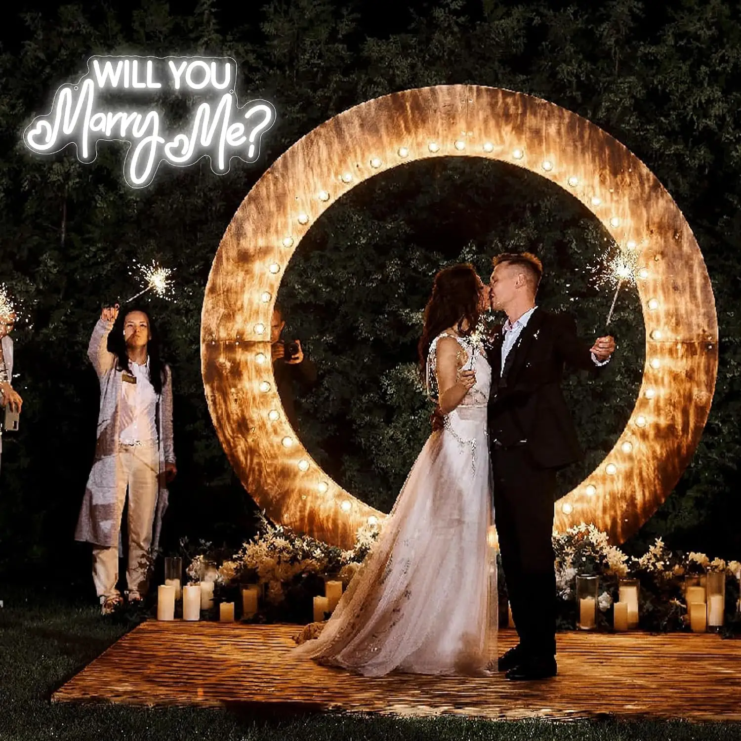 Will You Marry Me Neon Signs | Wedding Party Decorations and Valentines Day Wall Decor | Girlfriend Gifts-Will