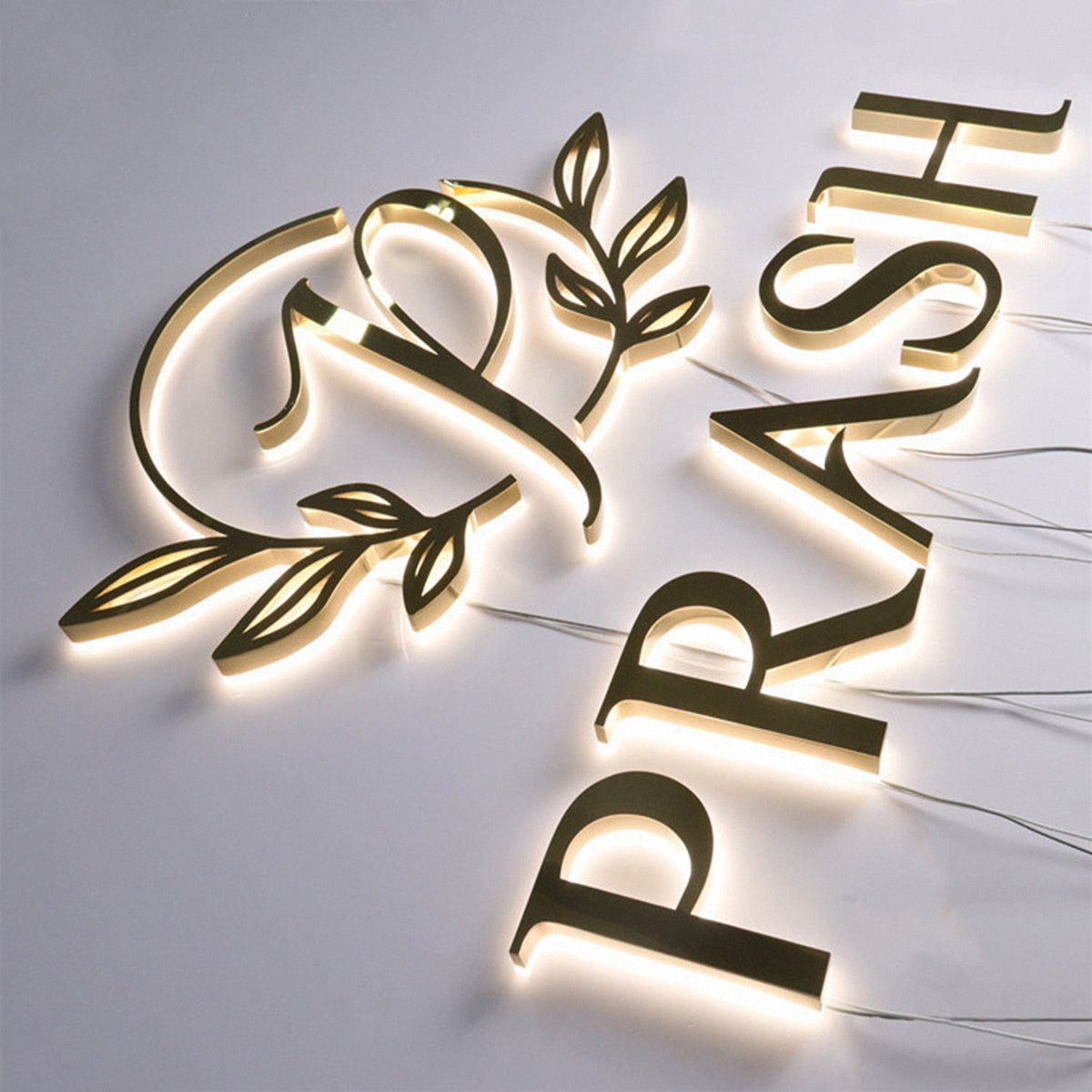 3D Metal Backlit Sign | Business Sign For Wall | Storefront Sign | Beauty Salon Sign