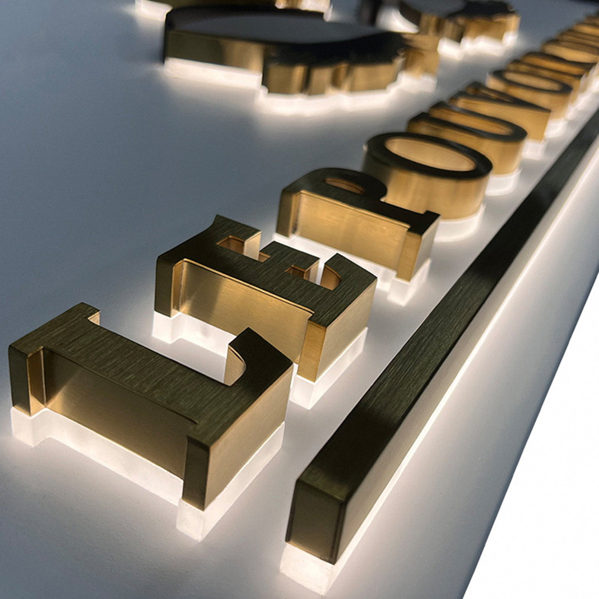 3D Metal Backlit Sign | Business Sign For Wall | Storefront Sign | Beauty Salon Sign