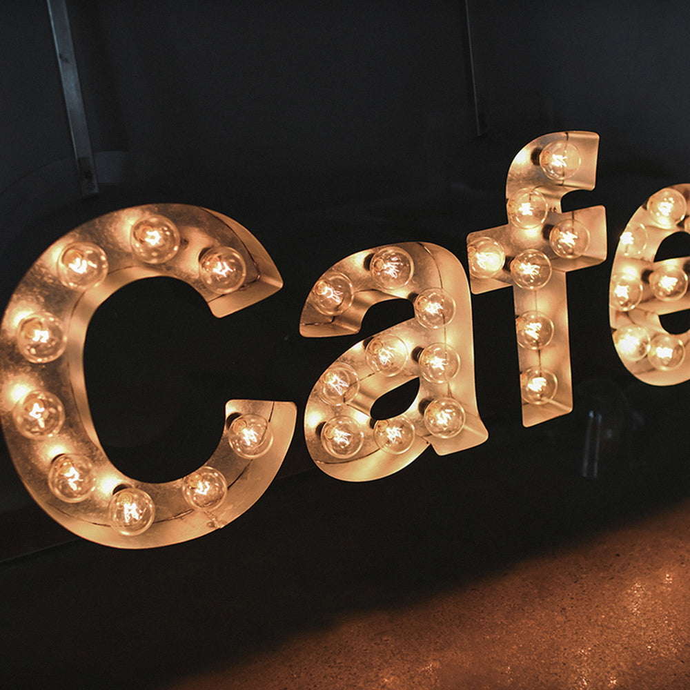 Marquee Light Letters With Lightbulbs | 3D Metal Sign | Vintage Business Signs