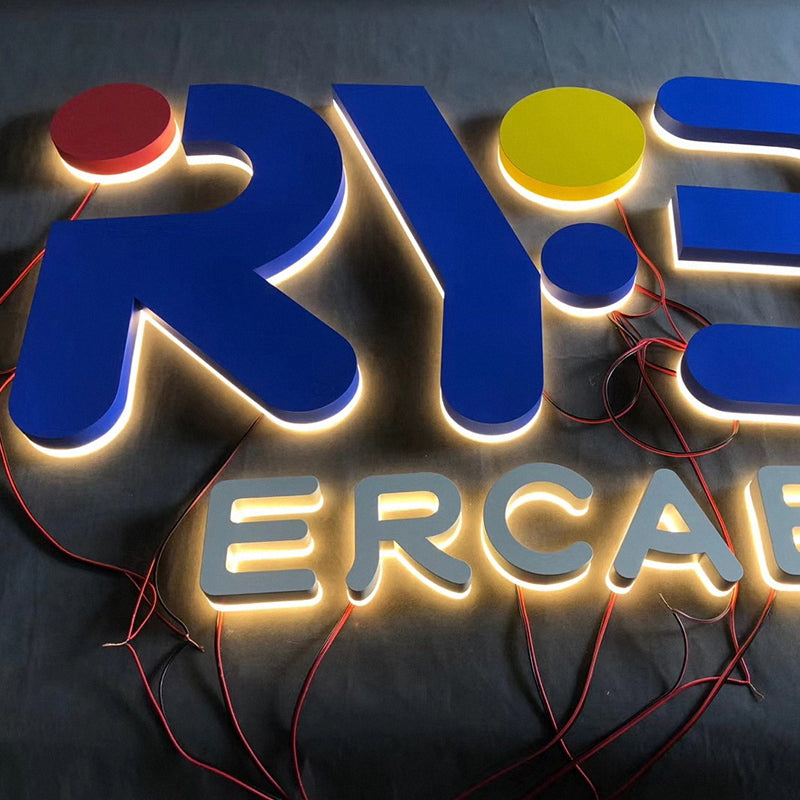 Personalized Colorful Metal Backlit Sign Office Wall Decor Sign