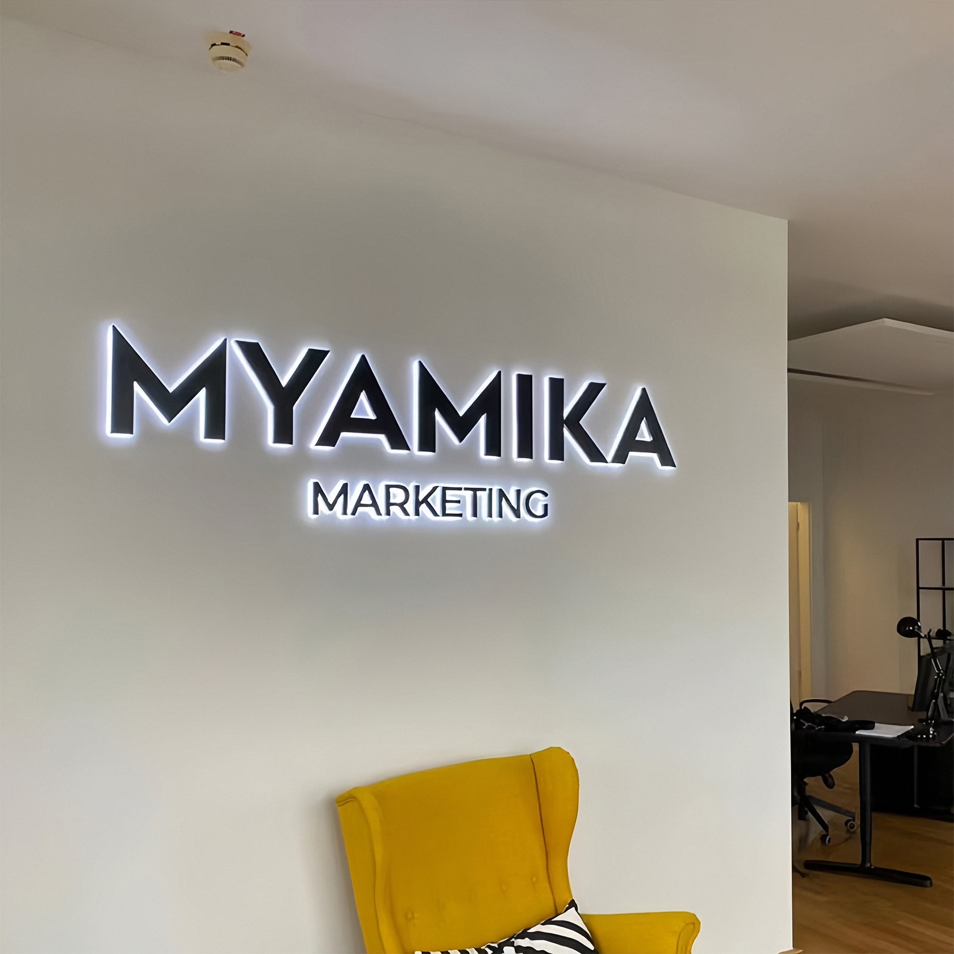 Personalized Colorful Metal Backlit Sign Office Wall Decor Sign