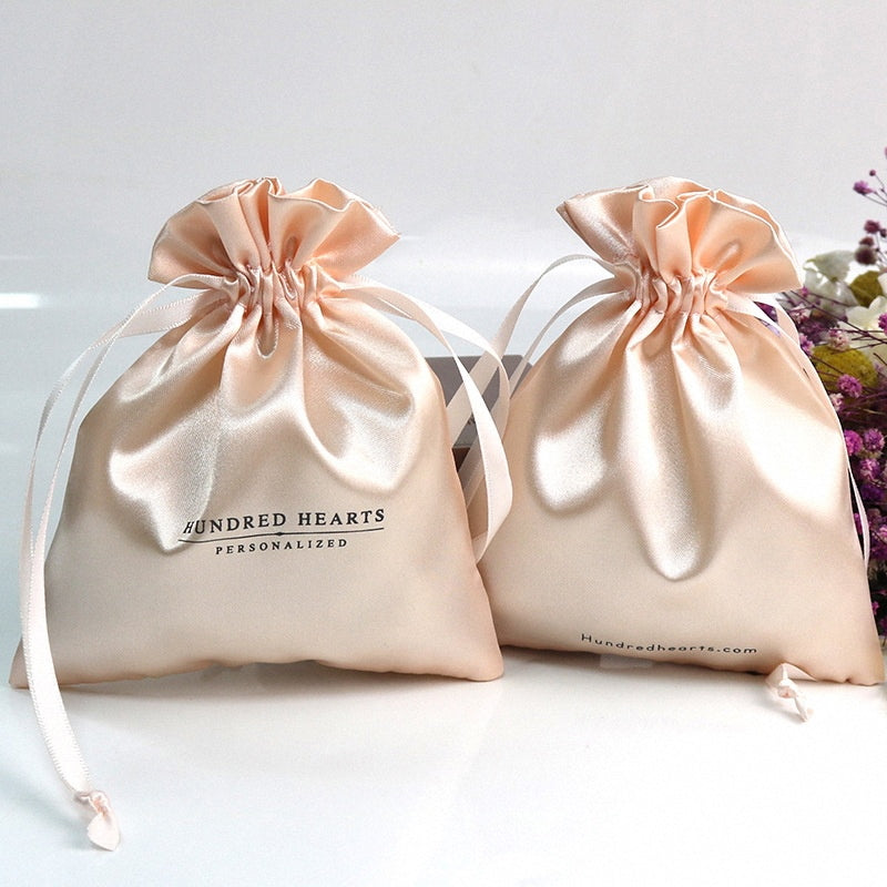 Branded Satin String Jewelry Bag