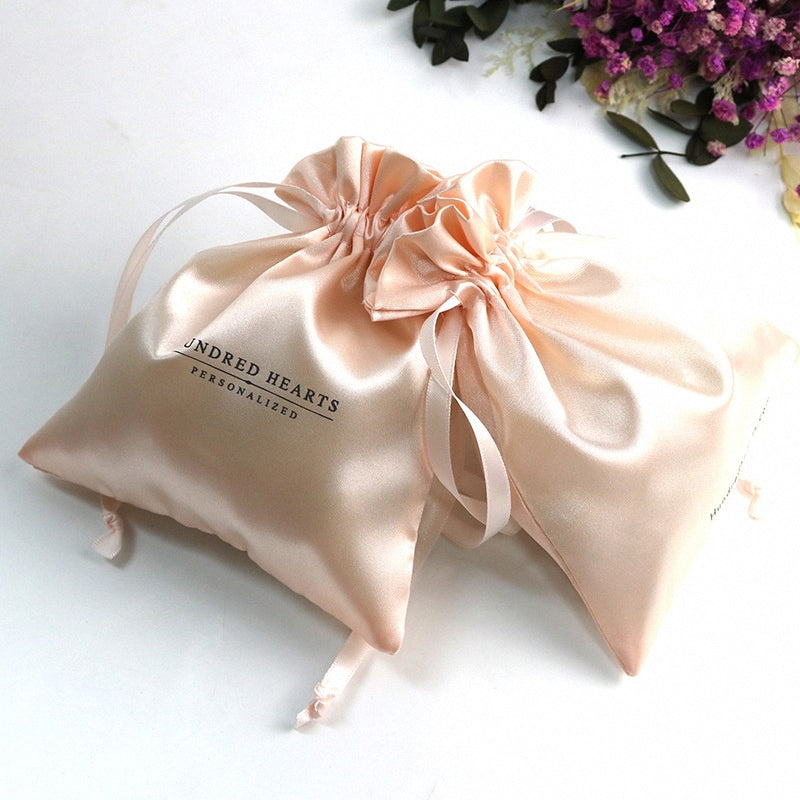 Branded Satin String Jewelry Bag
