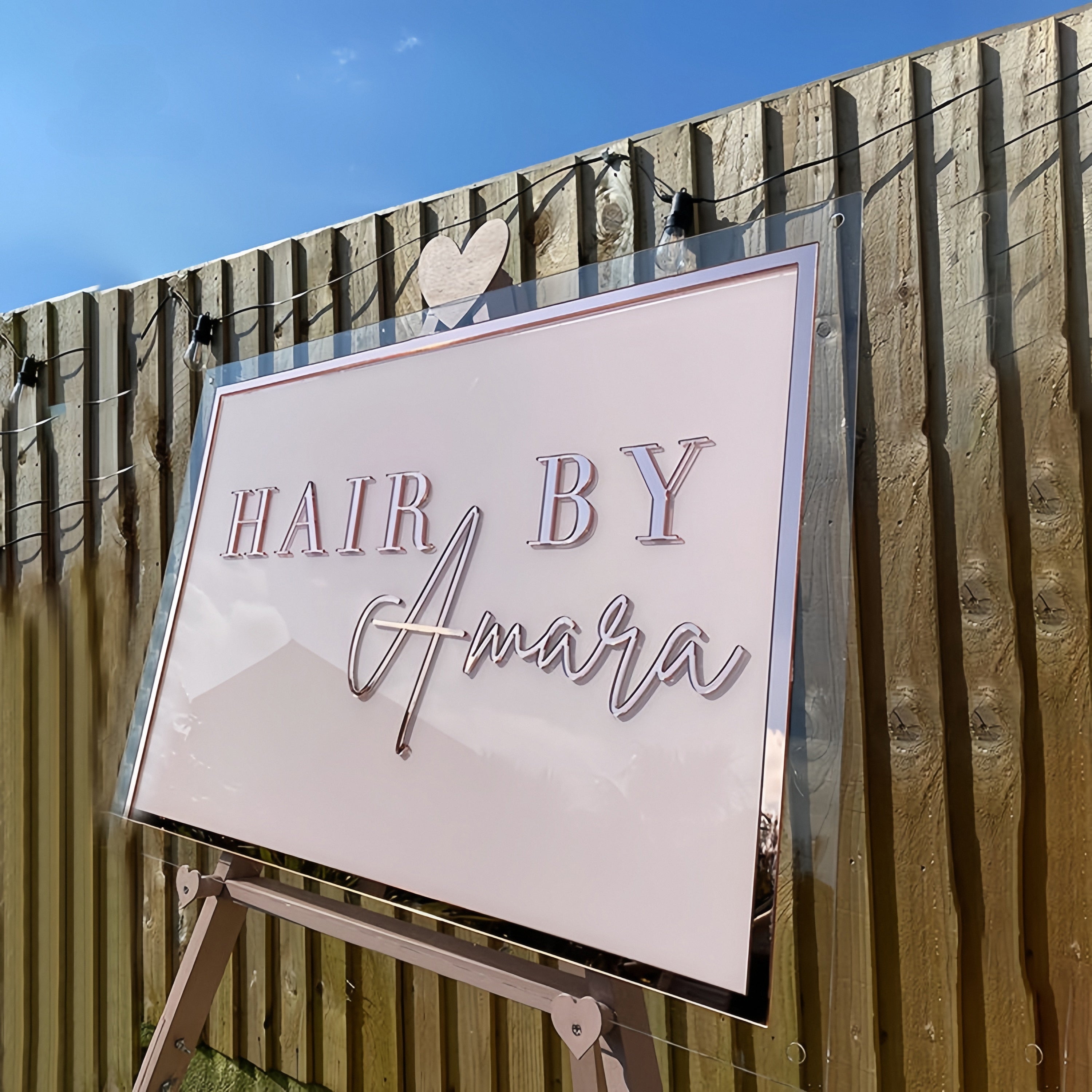 Pink Acrylic Backlit Sign for Beauty Salon Studio
