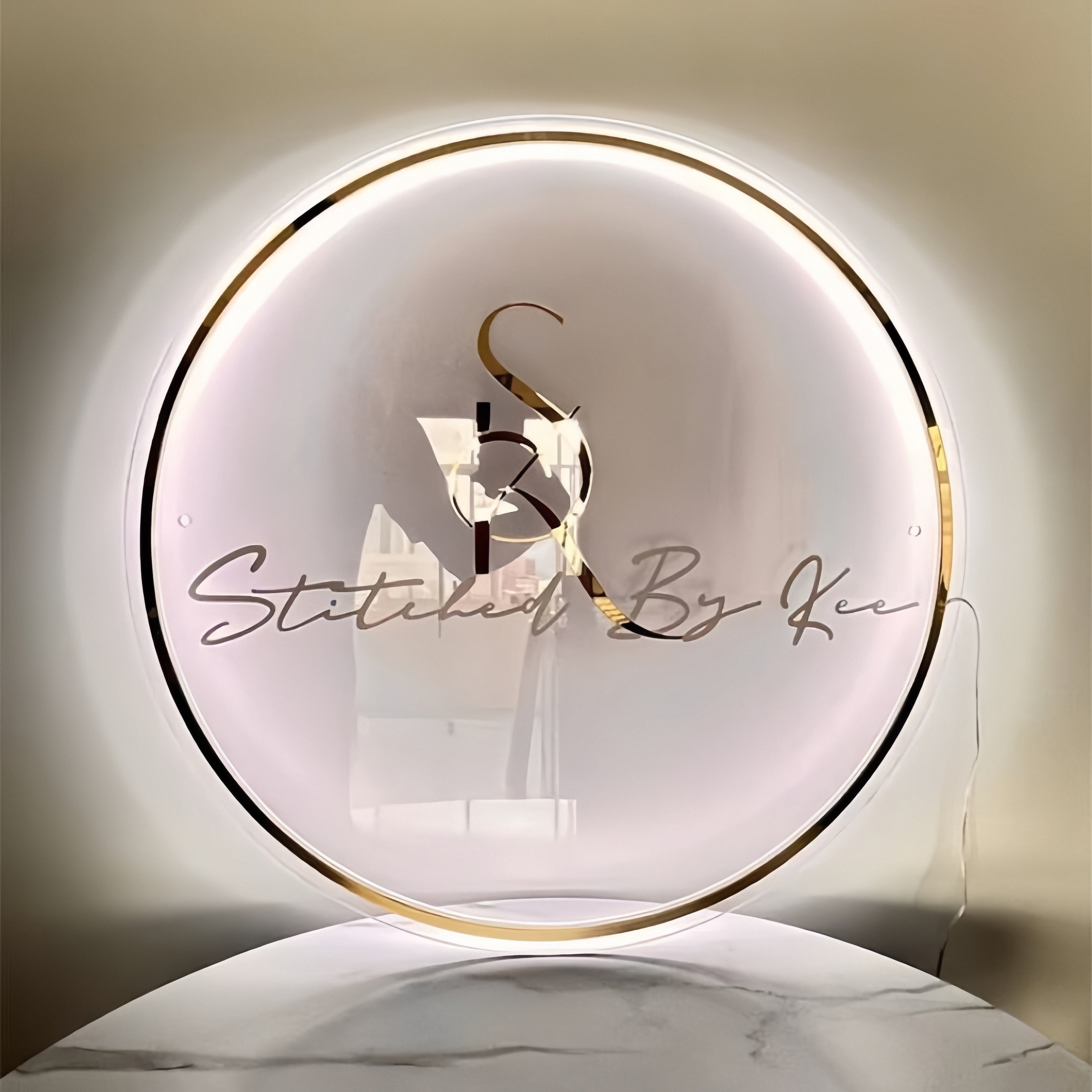 Pink Acrylic Backlit Sign for Beauty Salon Studio