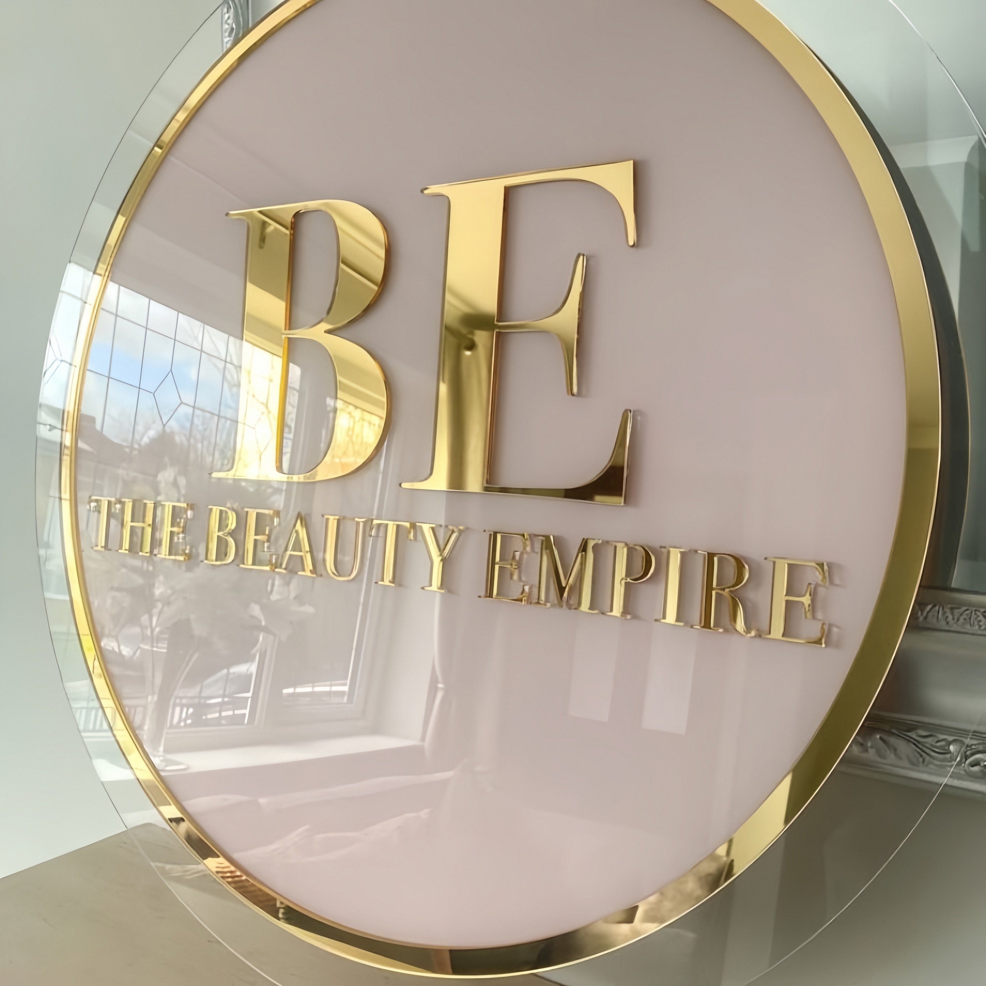 Pink Acrylic Backlit Sign for Beauty Salon Studio