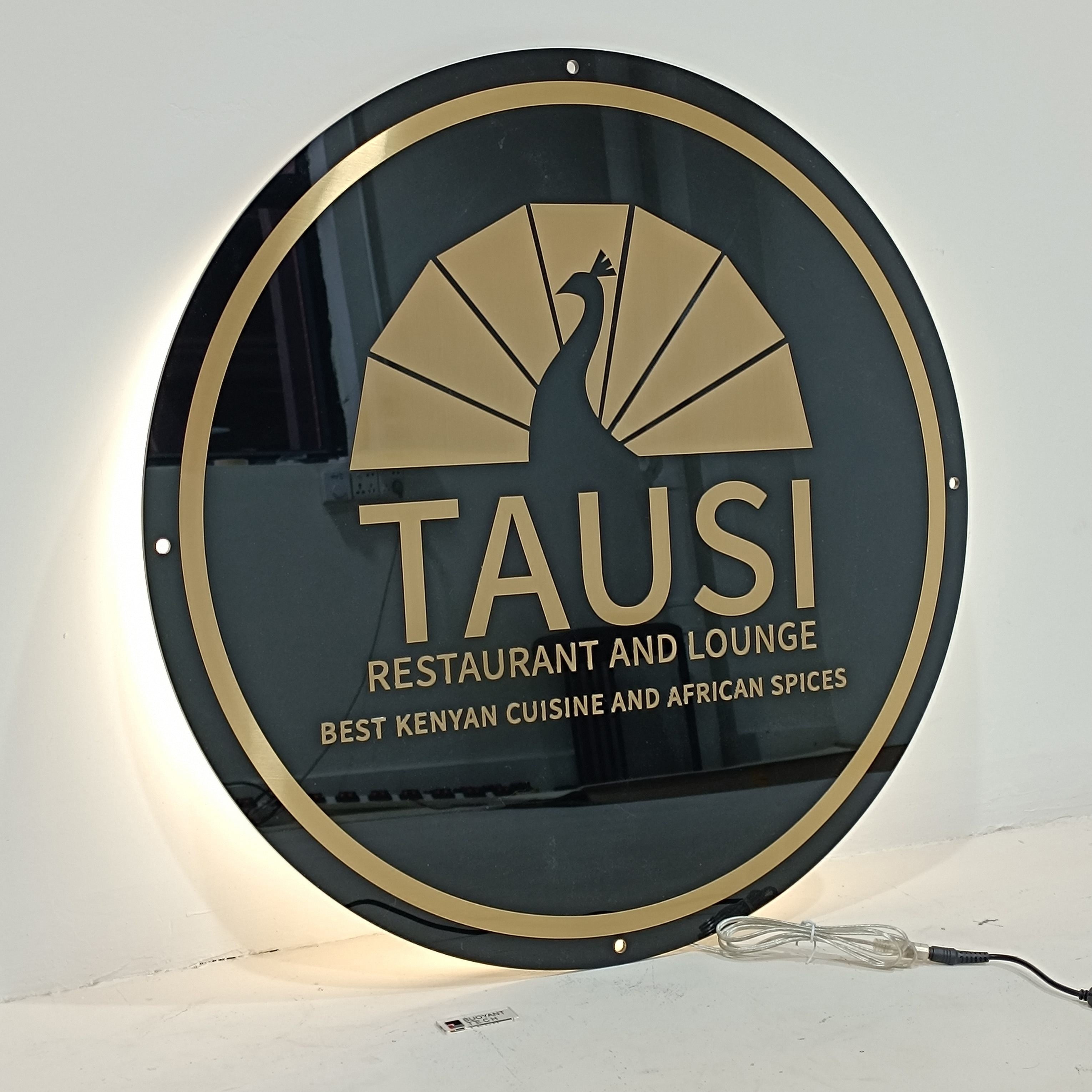 Personazlied Black Acrylic Backlit Sign Office Reception Wall Sign