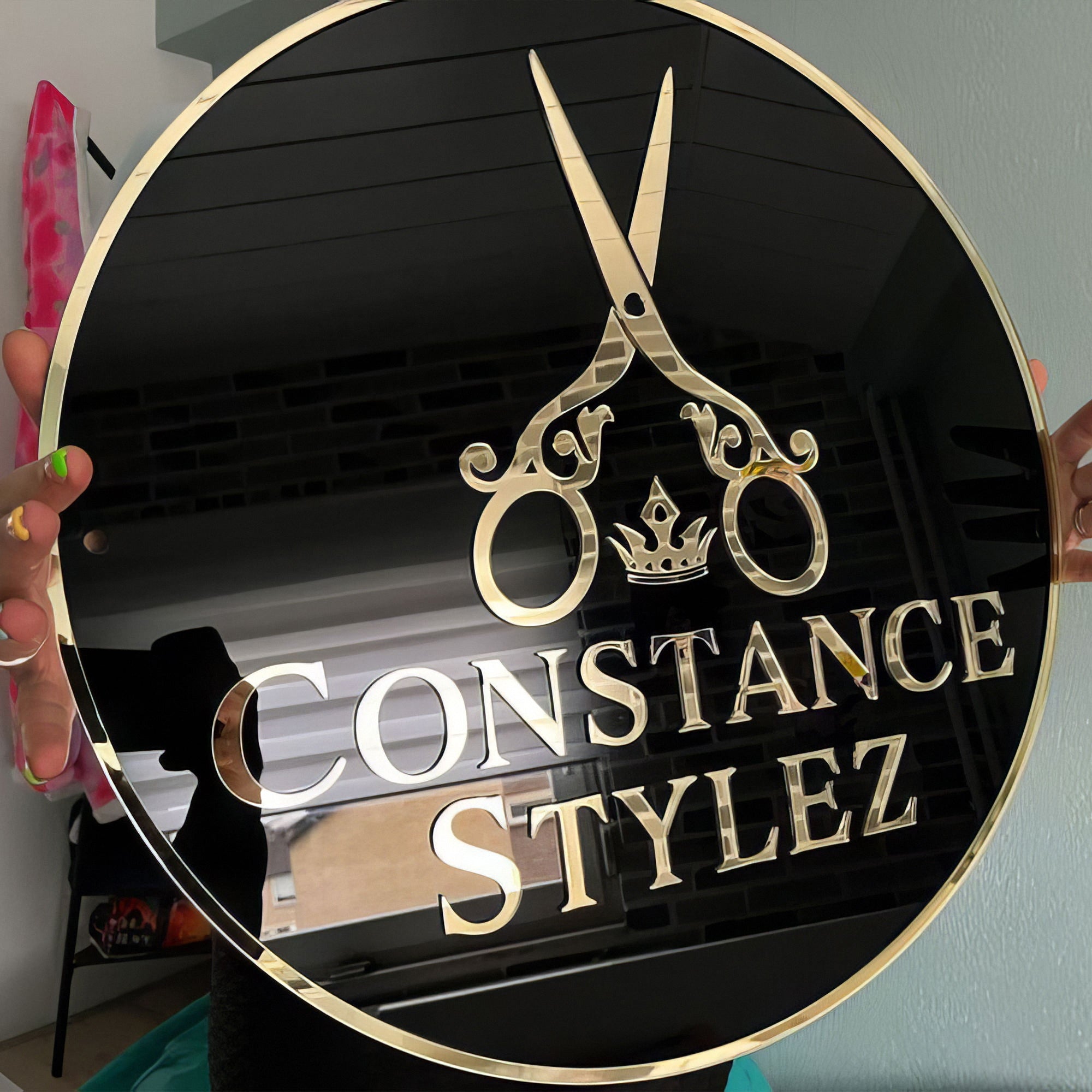 Personazlied Black Acrylic Backlit Sign Office Reception Wall Sign