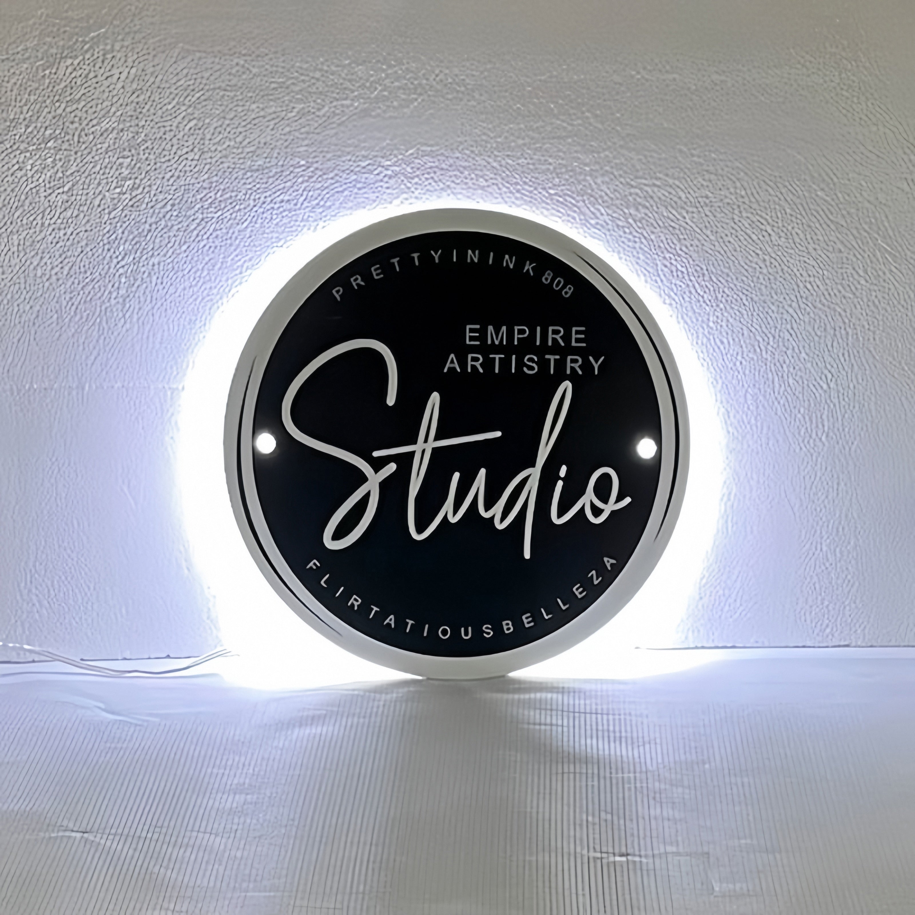 Personazlied Black Acrylic Backlit Sign Office Reception Wall Sign