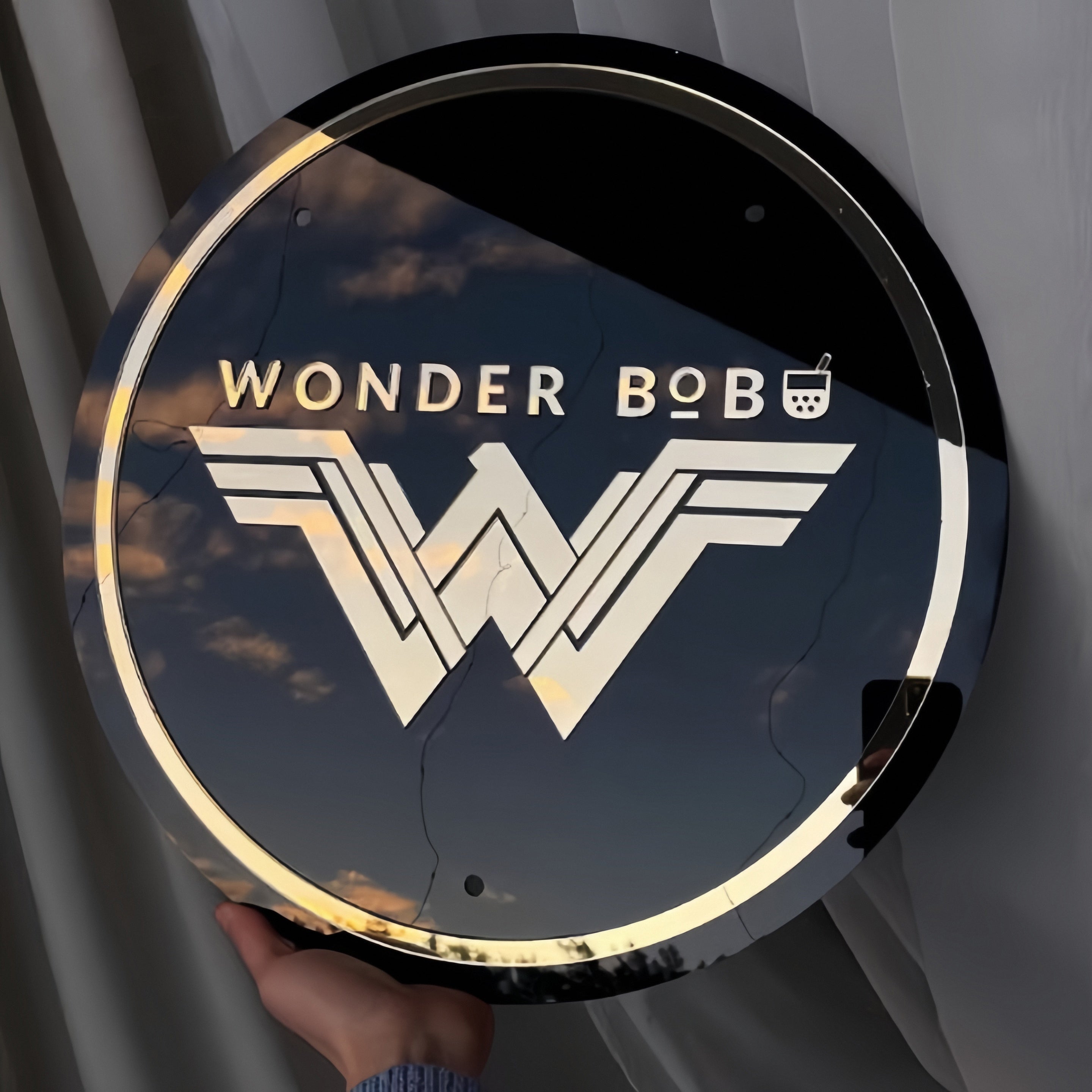 Personazlied Black Acrylic Backlit Sign Office Reception Wall Sign