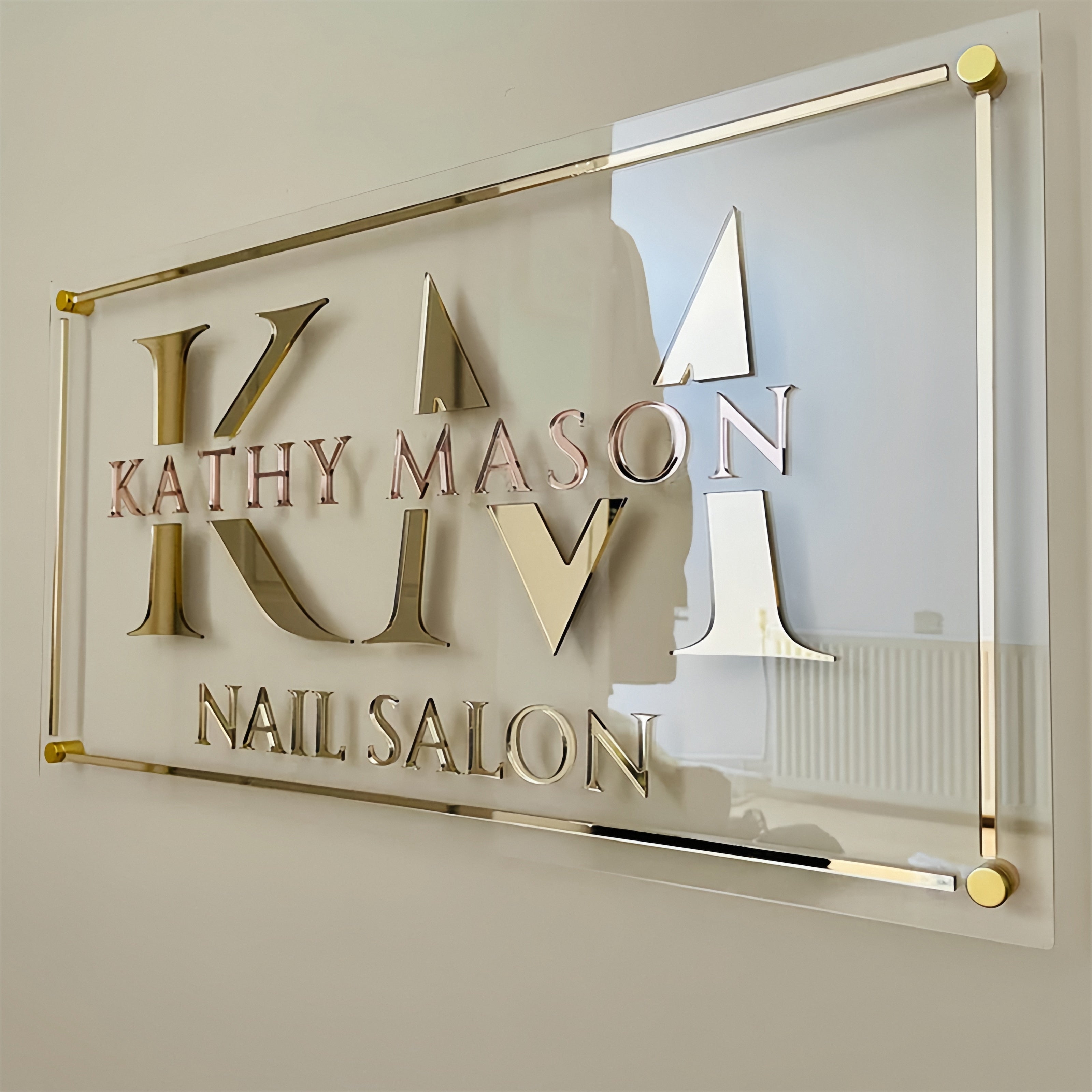 Acrylic Business Logo Storefront Sign for Office, Beauty Salon
