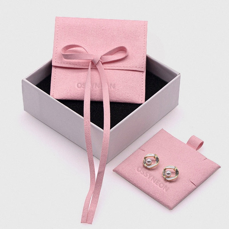 Bowknot Microfiber Jewelry Pouch, Soft Gift Bag with Logo