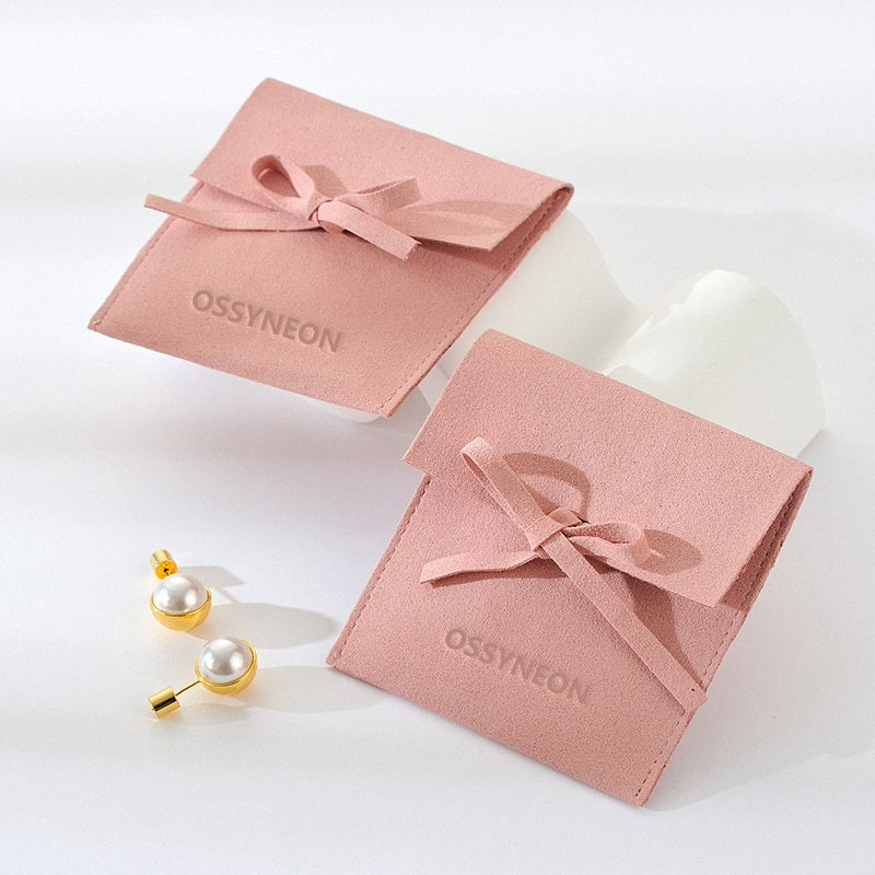 Bowknot Microfiber Jewelry Pouch, Soft Gift Bag with Logo