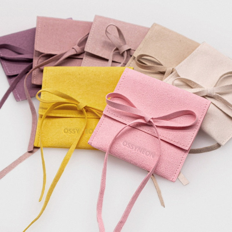 Bowknot Microfiber Jewelry Pouch, Soft Gift Bag with Logo