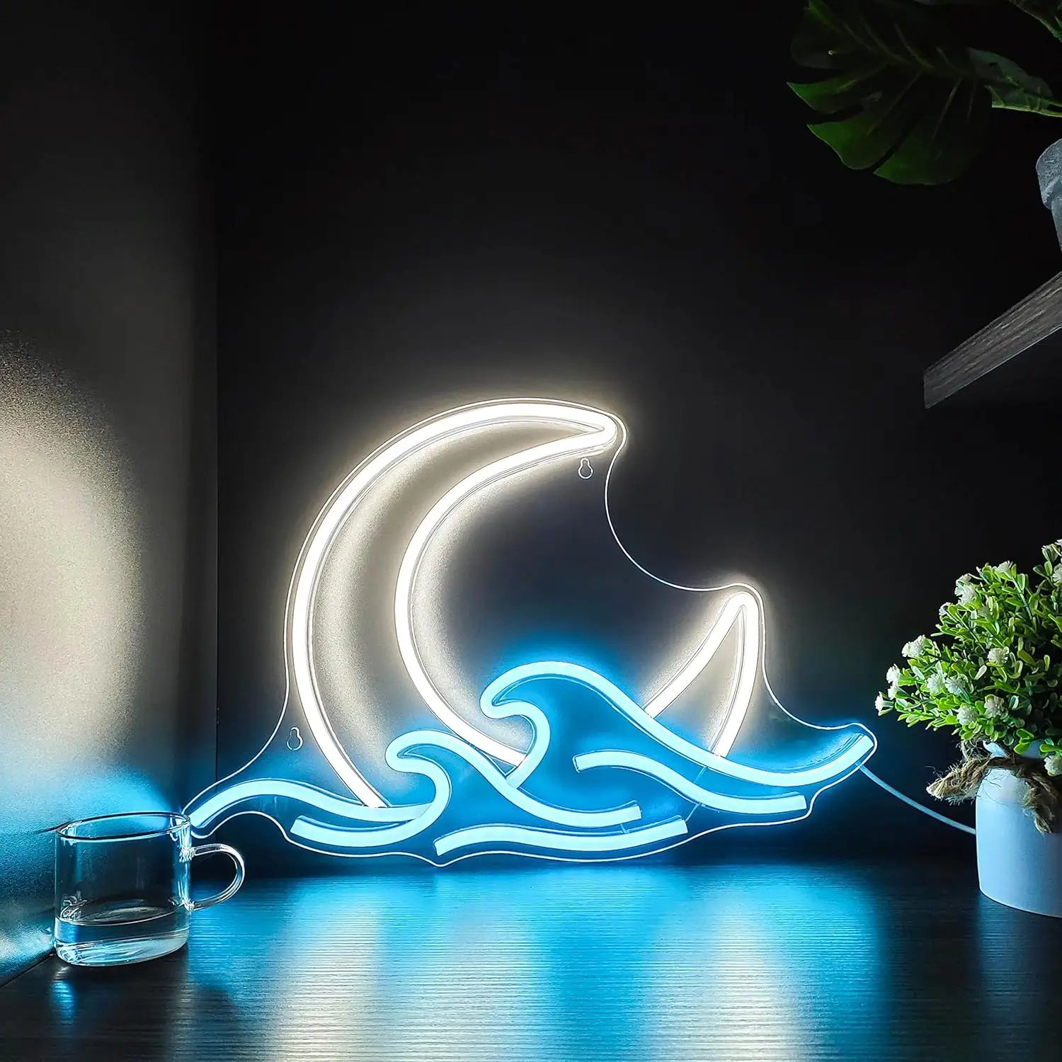 Moon River Sea Wave LED Neon |  Animation Wall Decoration