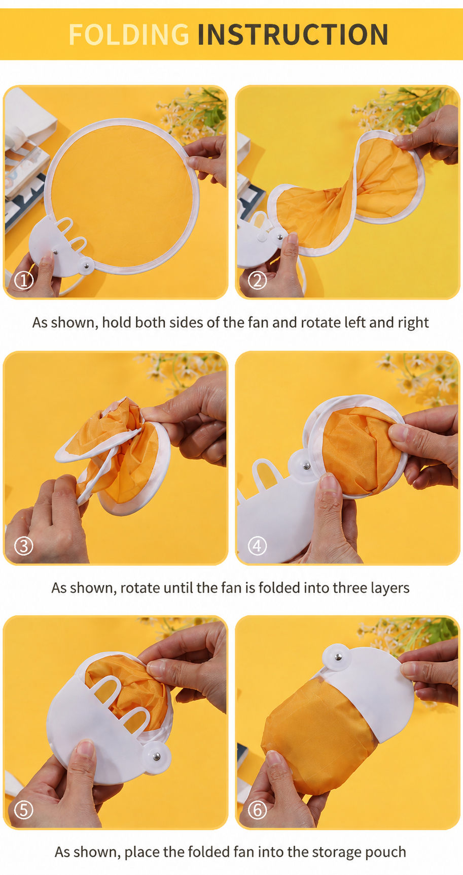 100pcs Custom Folding Flying Disc Fans with Handles, Summer Event Favors, Marketing, Sports Fans