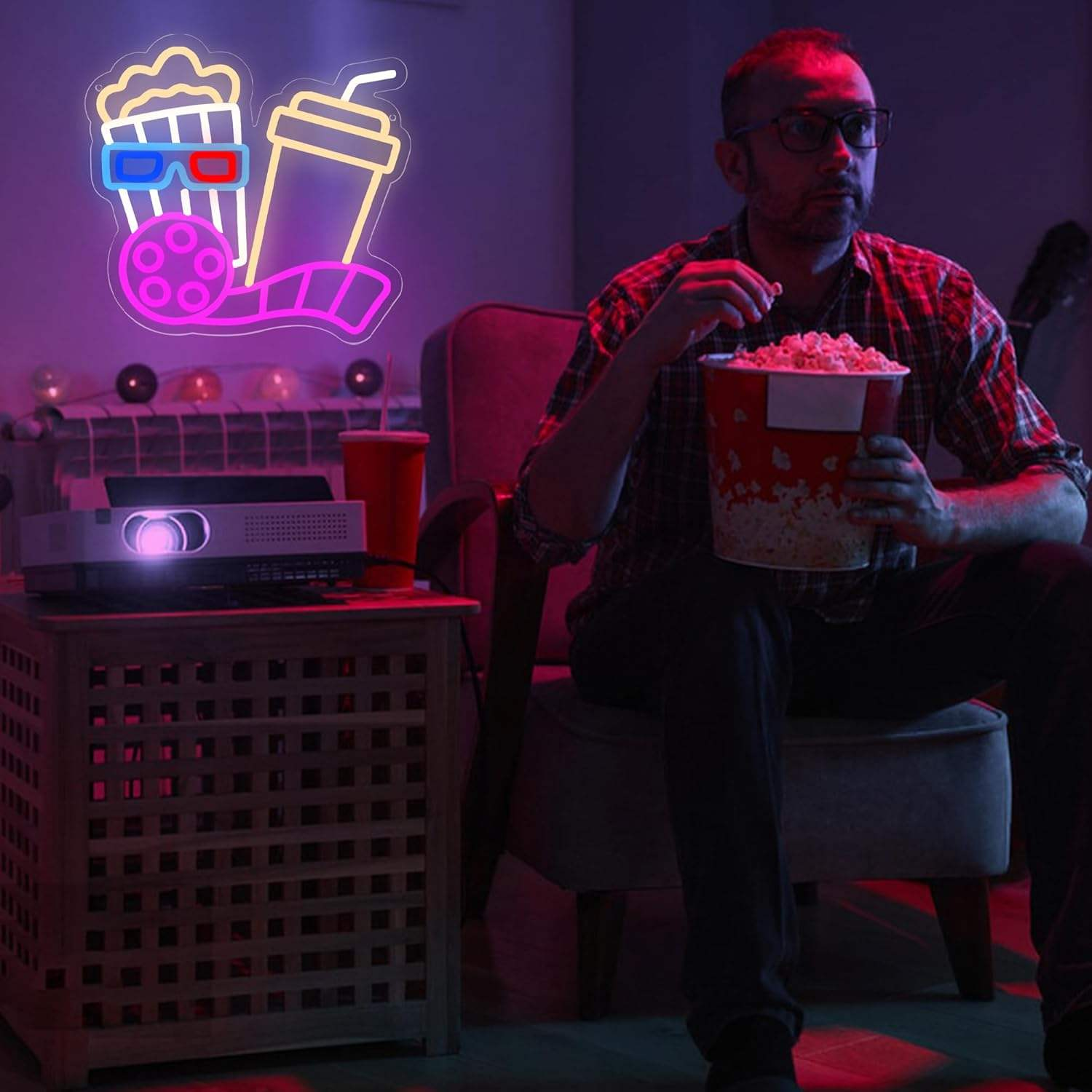 Movie Night LED Light Neon Sign Wall Decor for Home