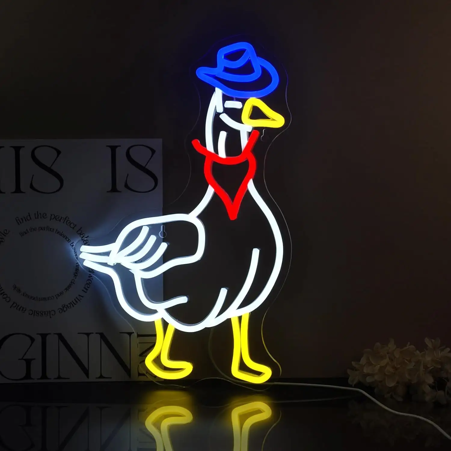 Cowboy Goose LED Neon | Wall Decor Light Sign for Birthday Parties