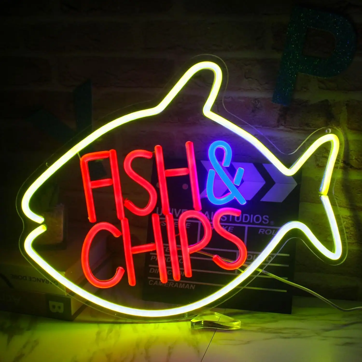 Fish and Chips LED Neon | Fast Food Restaurant Decor
