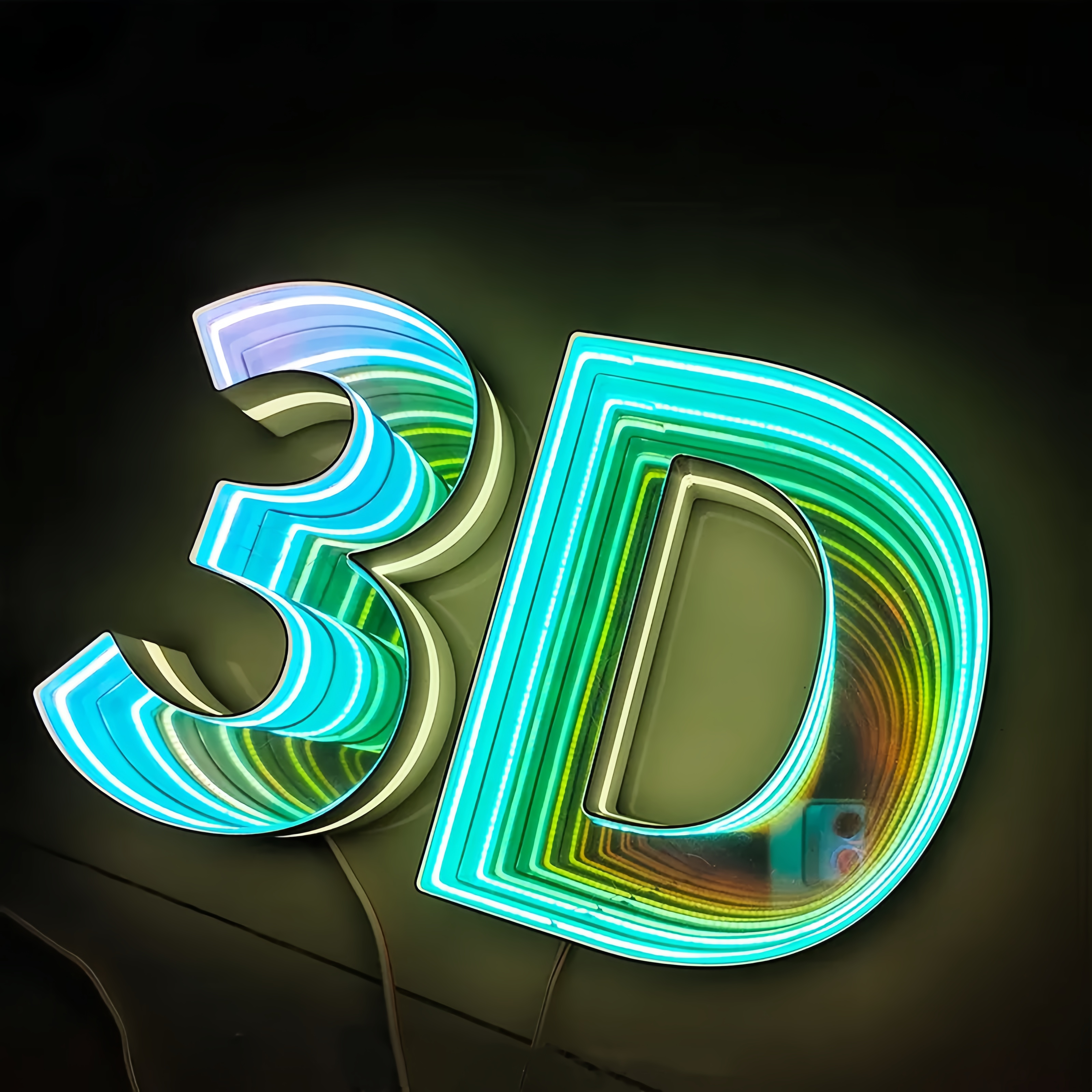 LED Infinite Mirror Letters | Custom Infinity Mirror Sign | 3D Front-lit Signs | Bar Club Business Name Sign