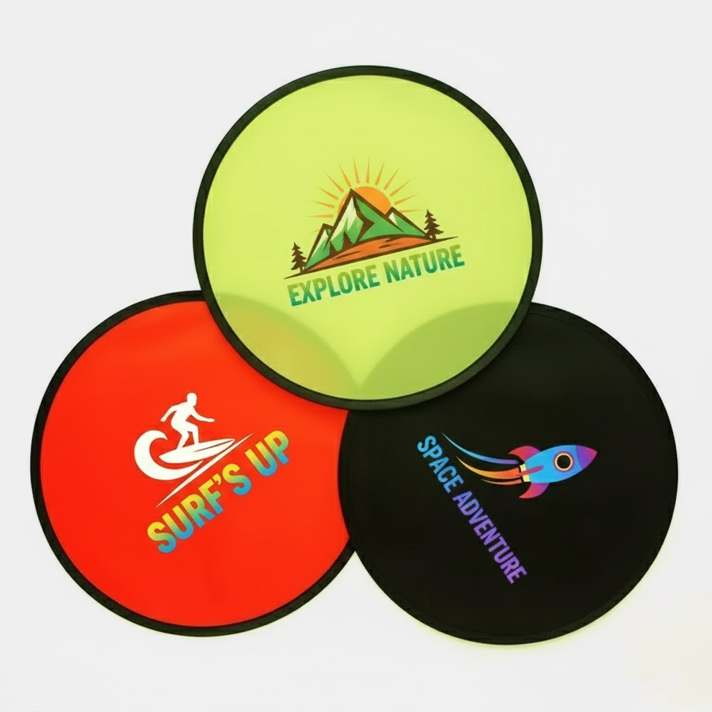 100pcs Personalized Nylon Folding Fying Disc with Pouch for Advertising, Summer Events, Wedding & Graduation