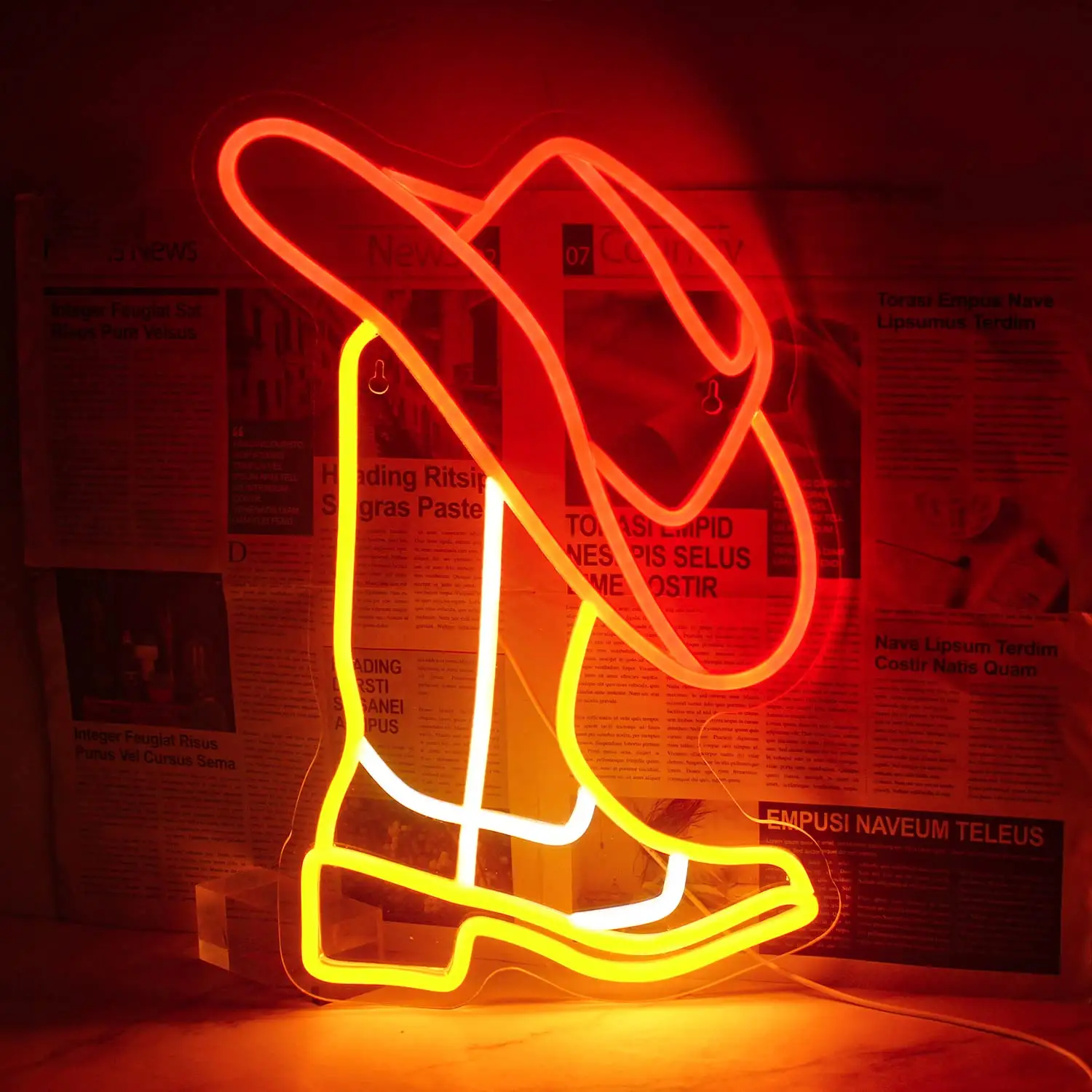 Cowboy Boots Hats Neon Signs | Wall Decor