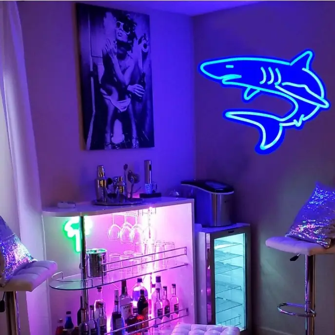 Shark LED Neon Sign | Decor for Kid's Rooms