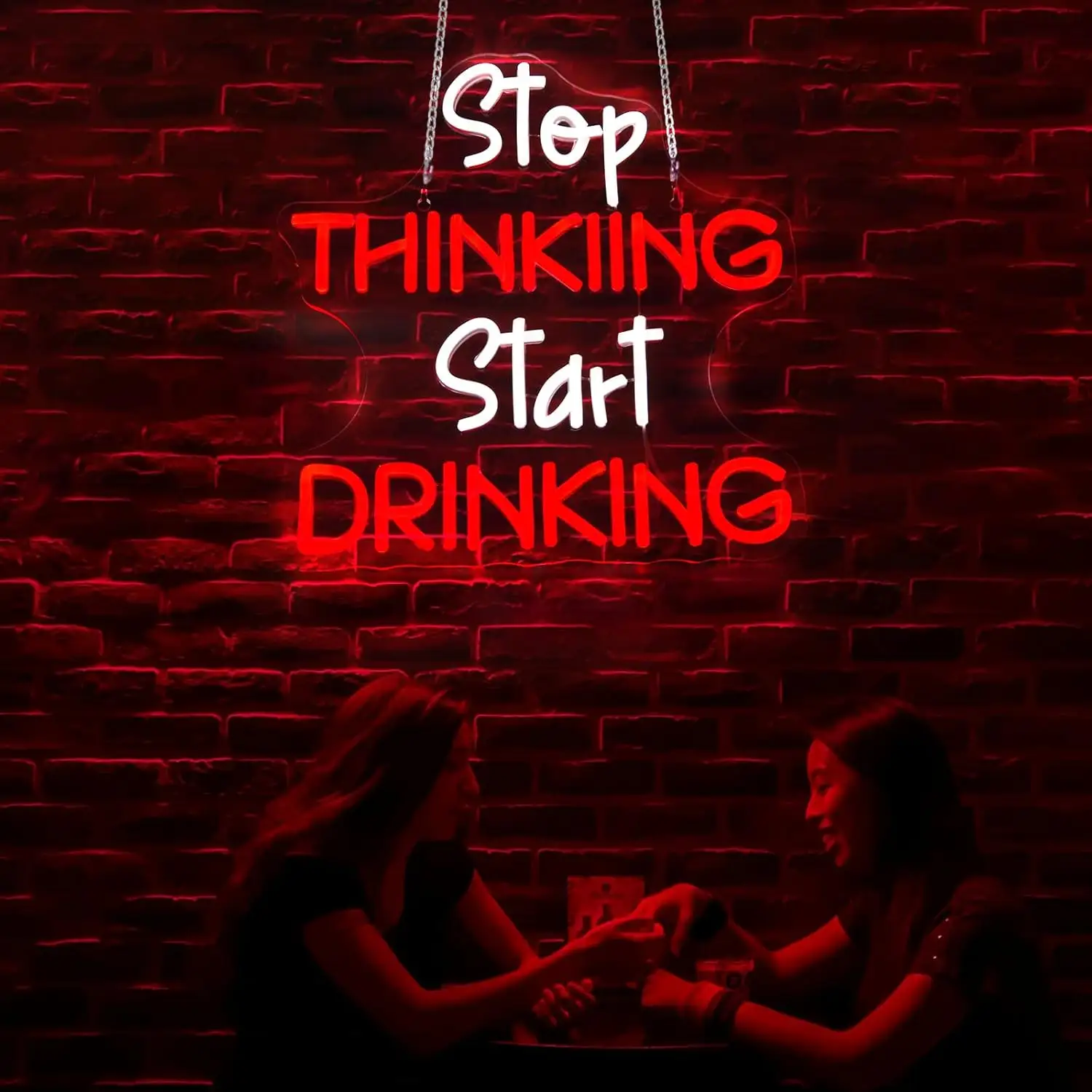 Start Drinking Neon Signs | Text Words LED Neon Nightclub Restaurant Shop Sign
