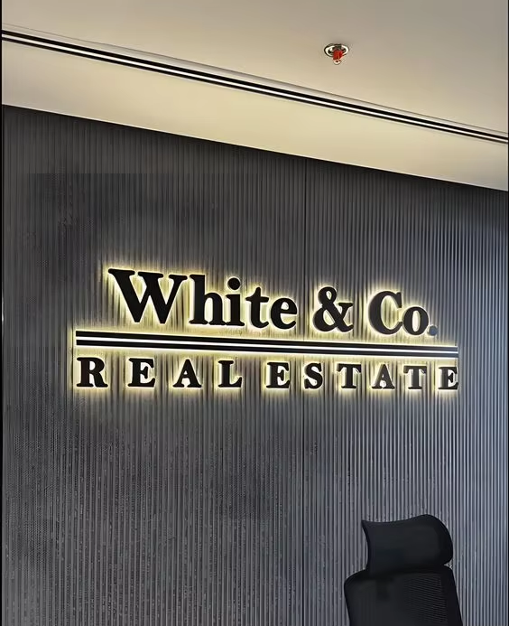 Personalized Colorful Metal Backlit Sign Office Wall Decor Sign