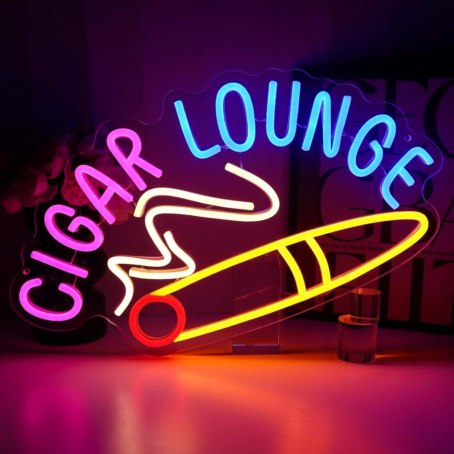 Cigar Loung LED Neon Reception Room Man Cave Smoke Shops Decor