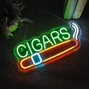 Cigars Neon Signs | Cigarette and Wine Shop Doorfront Decor | Men's Cave Decor