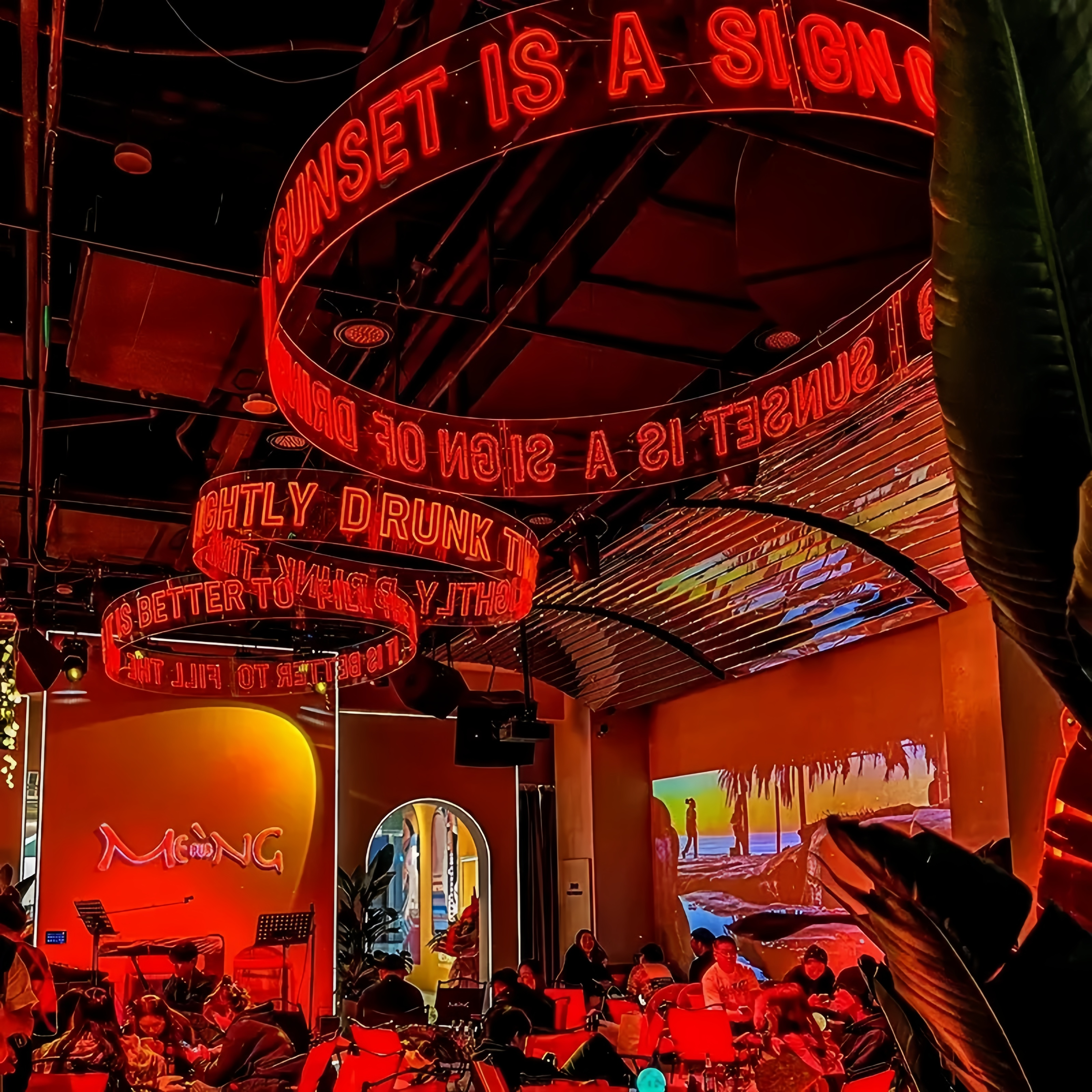 Round Ceiling Neon Sign | Acrylic Chandelier Neon Light | Neon Sign for Bar Club Decorate