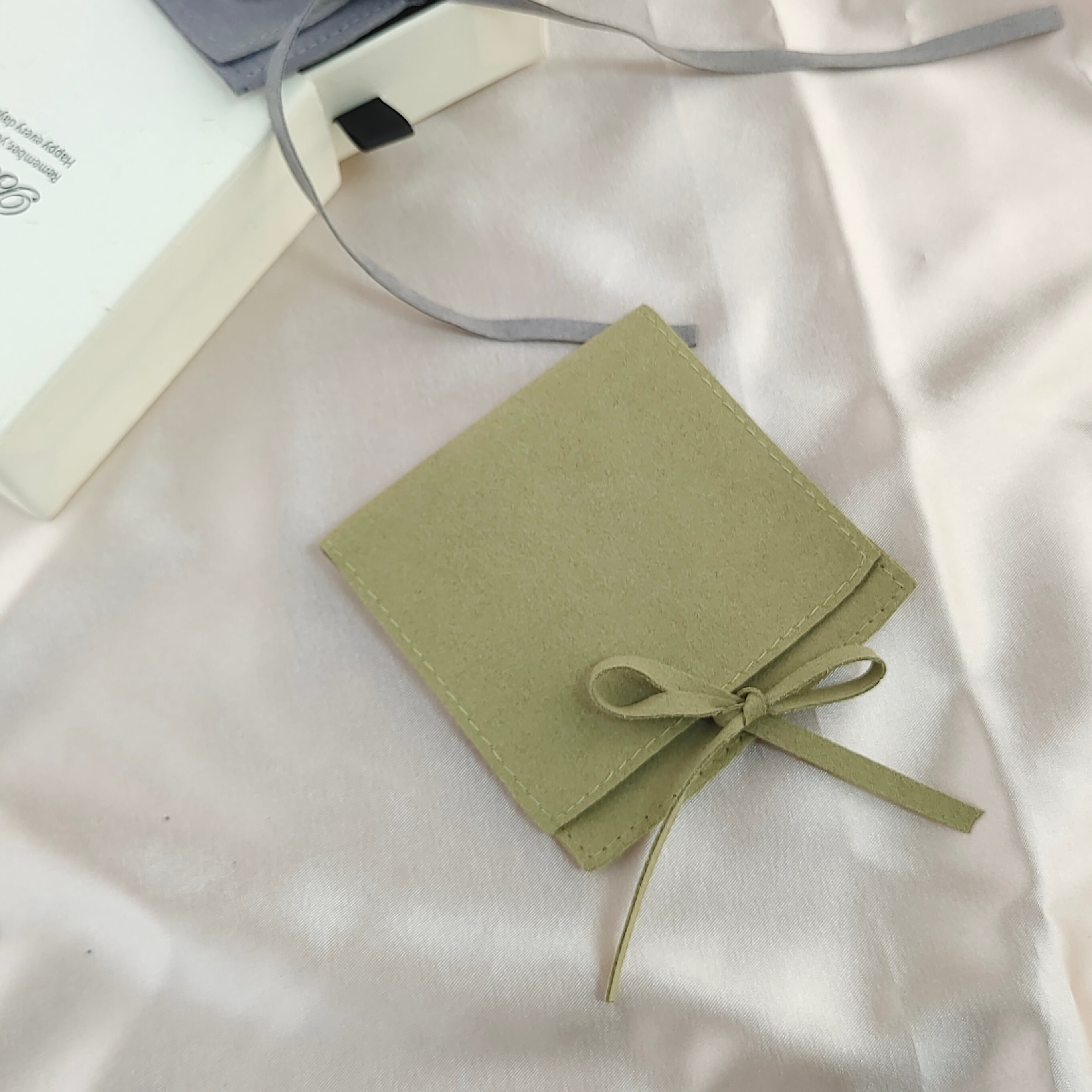 Branded Microfiber Jewelry Pouch Bow Style