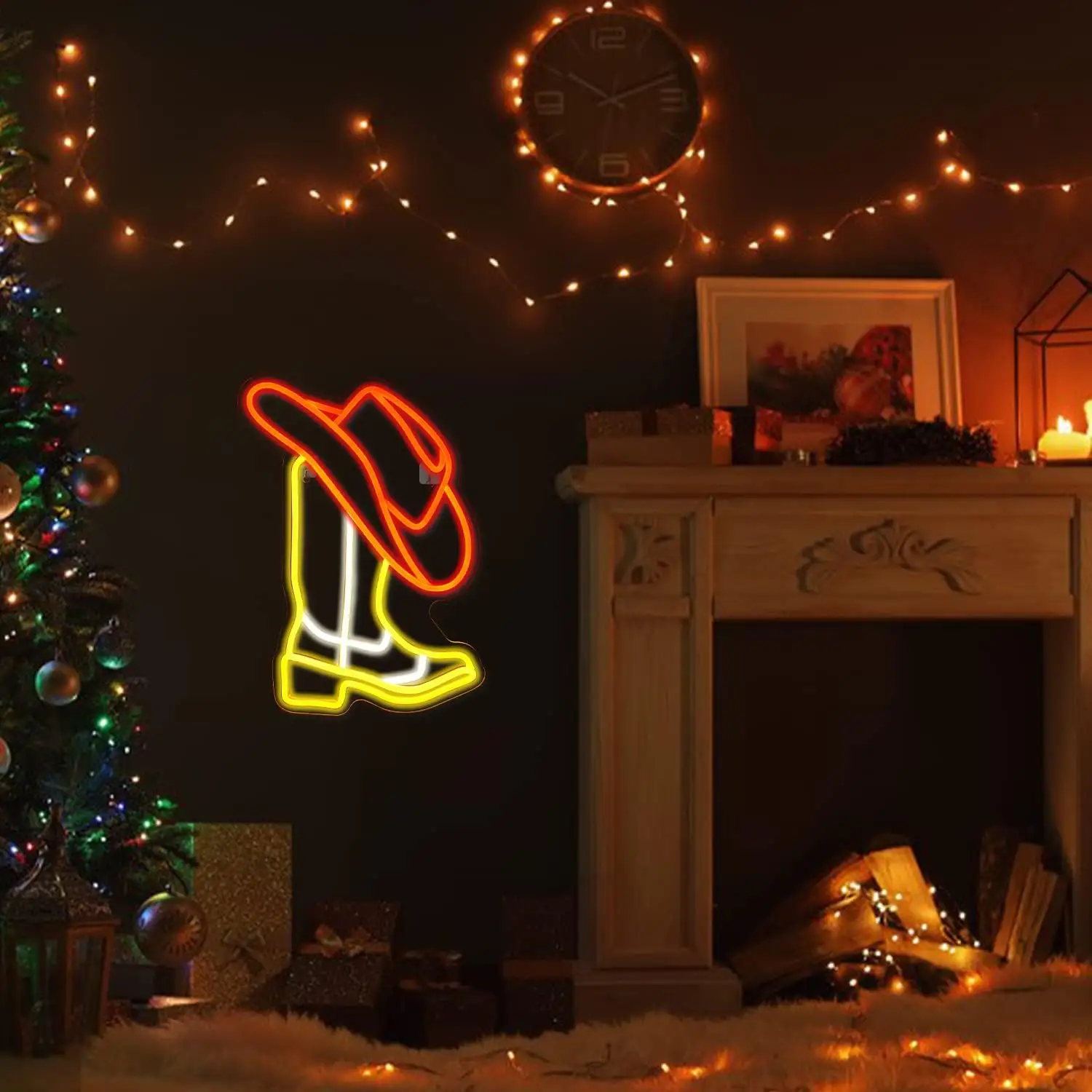 Cowboy Boots Hats Neon Signs | Wall Decor