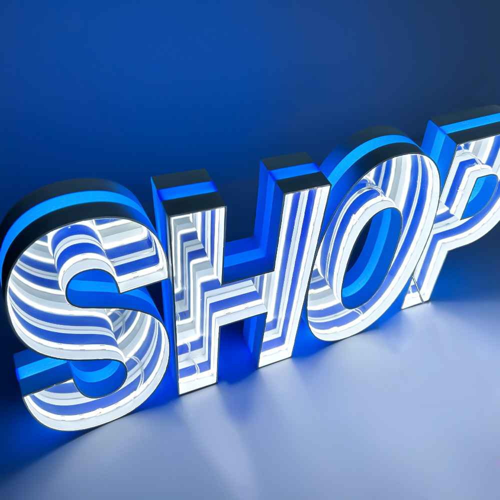 LED Infinite Mirror Letters | Custom Infinity Mirror Sign | 3D Front-lit Signs | Bar Club Business Name Sign
