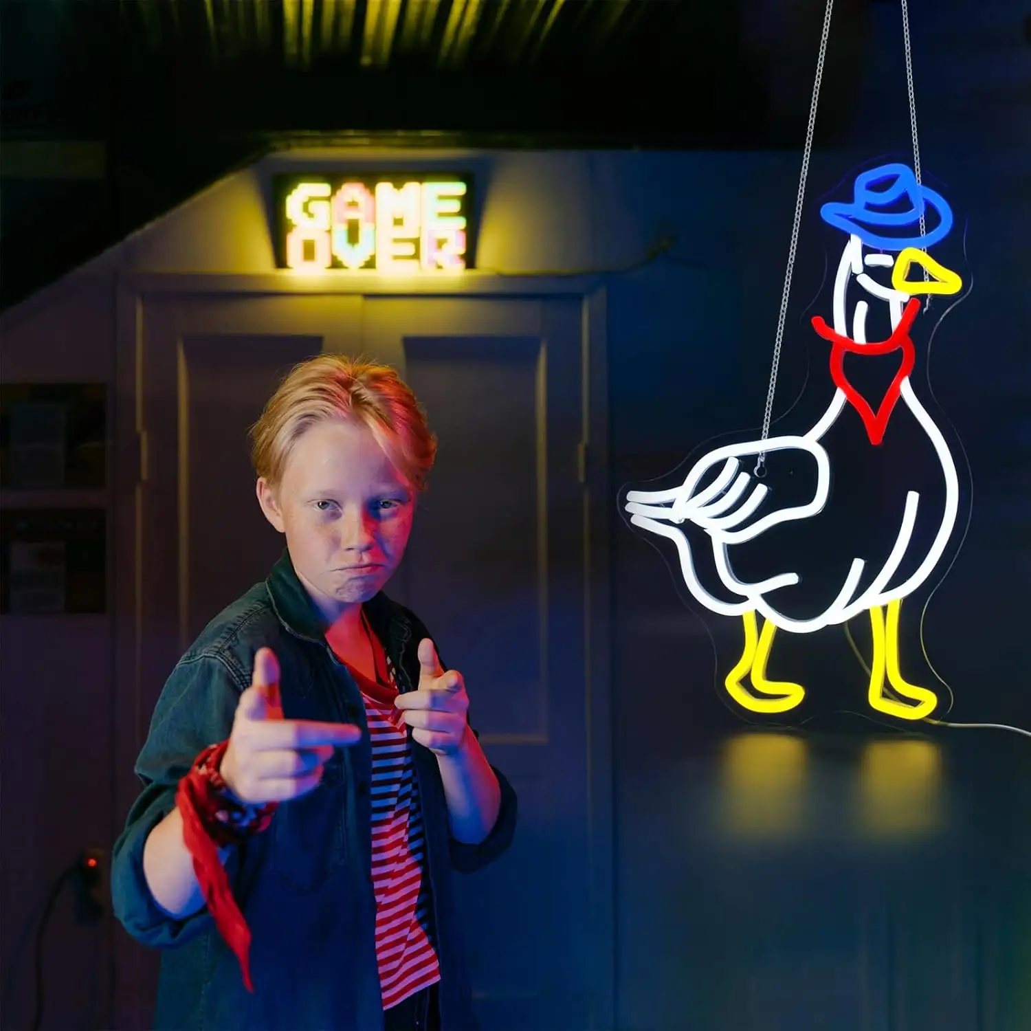 Cowboy Goose LED Neon | Wall Decor Light Sign for Birthday Parties